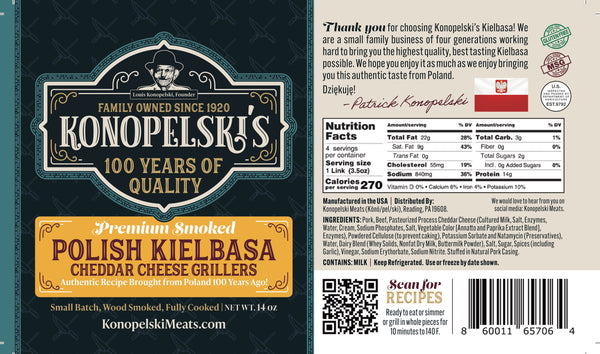Kielbasa Cheese Grillers
